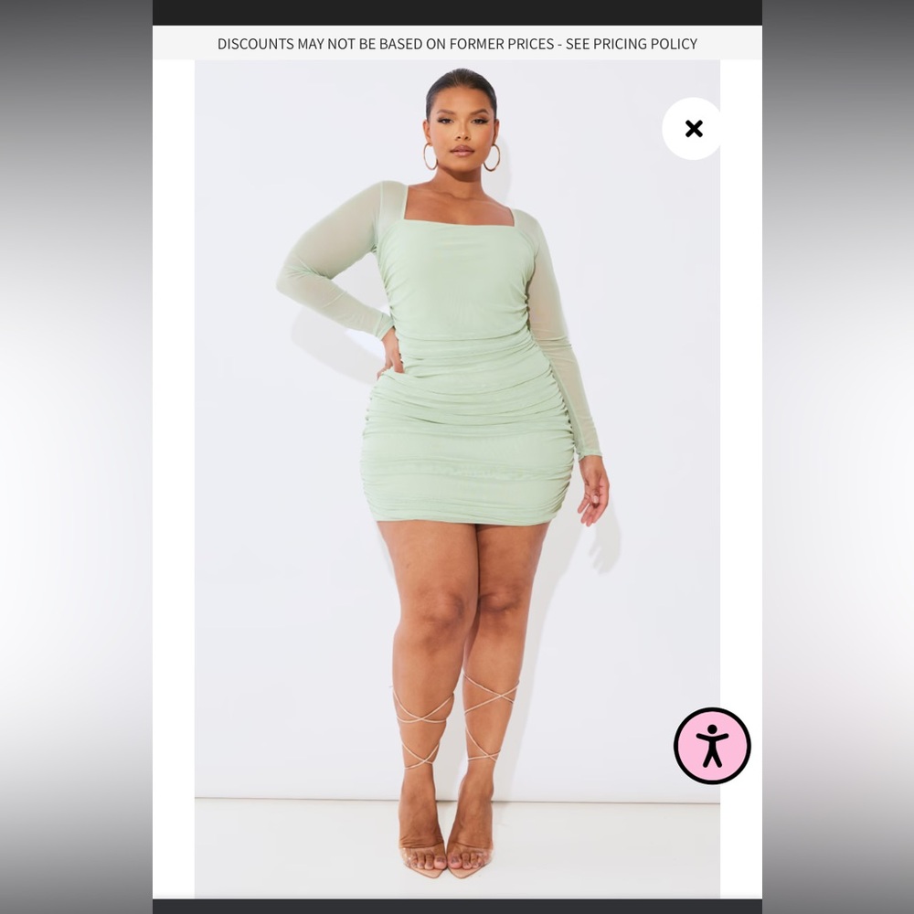 NWT Pretty Little Thing Sage Green Mini Dress